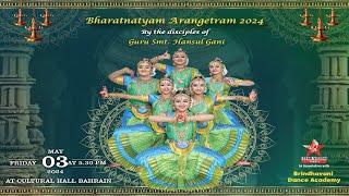 BRINDHAVANI  ARANGETRAM 2024 MAY 3  starvision events  Guru Hansul Ghani  cultural hall Bahrain