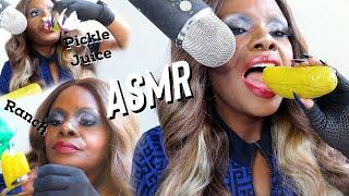 COLD JUICY ZESTY GARLIC PICKLE WITH RANCH ASMR EATING SOUNDS