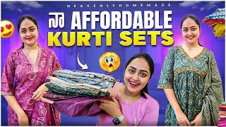 నా Affordable Kurti Sets Haul from 600-   Kurtis under Budget Heavenly Homemade