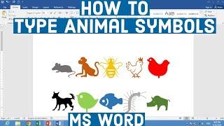 How to Type Animal Symbols in MS Word  How to Insert Animal Symbols in Word  Animal Symbol in word