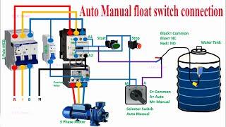 Float Switch Connection with contactor for 3 phase motor  Float Switch Installation Connection