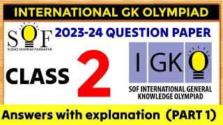 GK Olympiad class 2  SOF IGKO CLASS 2  IGKO OLYMPIAD CLASS 2  IGKO 2023-24 class 2 #gk #olympiad