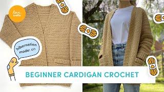 Simple Crochet Cardigan Tutorial  SUPER BEGINNER  LoveCrafts