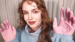 ASMR Glove Sounds. Unintelligible Whispering. Visual Triggers