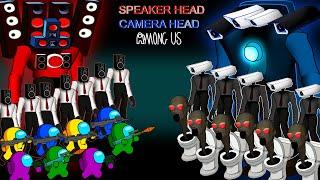 어몽어스 VS SKIBIDI TOILET ELEMENTAL SPEAKER HEAD & CAMERA HEAD  Funny Among Us Animation