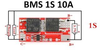 Плата защиты Li-Ion аккумуляторов BMS 1S 10A BMS контроллер 1S – подключение тест
