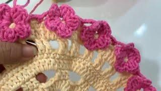 Tığ işi Supla kenarı yapımı çiçekli desen  Toxuma boşqab altlığı вязать супла  crochet knit supla