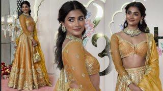 Pooja Hegde Looking Absolutely Stunning & GorgeousArrives At Anant Ambani- Radhika Marchant Wedding