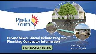 Virtual Presentation Private Sewer Laterals Rebate Program