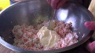 how to make Crab salad for sushi rolls