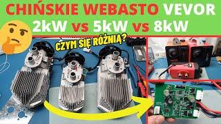 Chińskie WEBASTO VEVOR porównanie 2kW vs 5kW vs 8kW - ogrzewanie postojowe do kampera lub garażu