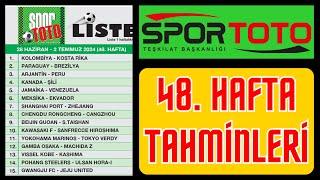 SPOR TOTO TAHMİNLERİ 48. HAFTA  maç banko kupon analiz canlı iddaa futbol yorum taktik  oran bahis