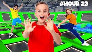 Vlads Birthday in Extreme TRAMPOLINE PARK  24 HOUR CHALLENGE