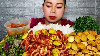 Sambal cumi pete jengkol mudakaredok lenca sambal bawangrebusan daun pepaya Mukbang