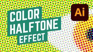 Create a Color Halftone Effect on Illustrator #shorts