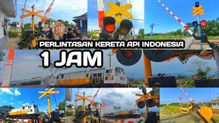 1 JAM Kompilasi Perlintasan Kereta Api Indonesia Railroad Crossing Indonesian 2023