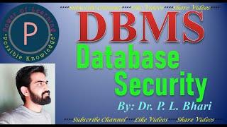 Lec-34 DBMS Database Security #dbmslectures #dbms #dbmstutorials #database #security