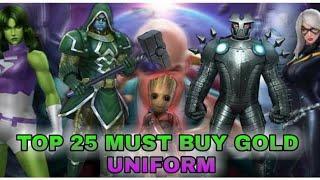 Top 25 Must Buy Gold Uniform List - Marvel Future Fight