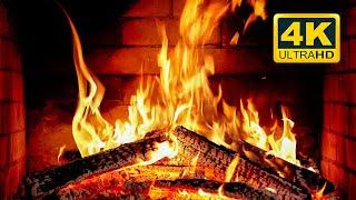  Cozy Fireplace 4K 12 HOURS. Fireplace with Crackling Fire Sounds. Fireplace Burning 4K