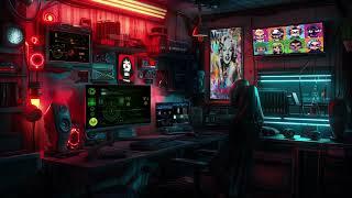 Cyberpunk Hacker - Netrunner Hideout. Sci-Fi Ambiance for Sleep Study Relaxation