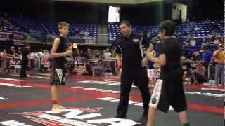 Triangle choke - Dylan - kids BJJ - Iron Mantis BJJ School - 2013 NAGA Houtson Championship