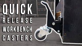 Quick-Release Workbench Casters  DIY #Woodworking