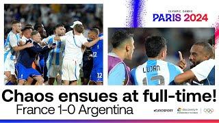 FIGHT breaks out between Argentina & France after the final whistle   #Paris2024 #Olympics