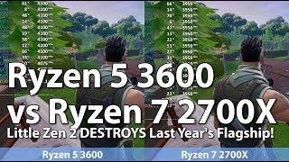 AMD Ryzen 5 3600 vs Ryzen 7 2700X in 6 Games. CSGO Fortnite Dota 2 ect.