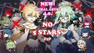 NEW - 4.0 Spiral Abyss - NO 5 STARS F2P Friendly Hyperbloom & Reverse Melt  Genshin Impact