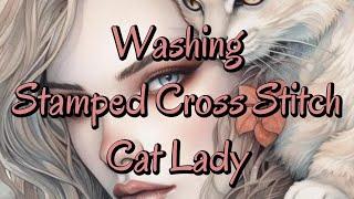 Washing Stamped Cross Stitch #pointdecroix #flosstube #unboxing  #stampedcrossstitch #crossstitch