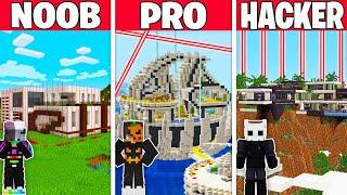 NOOB vs PRO vs HACKER GÜVENLİKLİ LÜKS VİLLA YAPI KAPIŞMASI - Minecraft