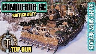 WoT Conqueror GC Gameplay  Skilled Top Gun  SPG Arty Review