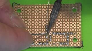 How to solder grid style PCB  555 PWM DC-motor driver EEEL1-3