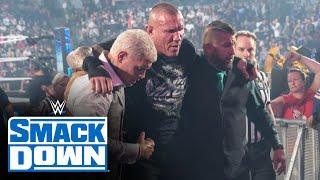 DEVELOPING Cody Rhodes helps Randy Orton to the back SmackDown exclusive July 12 2024