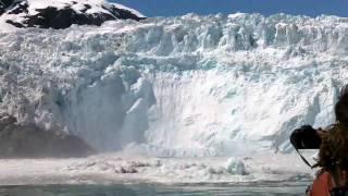 Glacier Calving Huge Wave