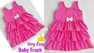 Layer Baby Frock Cutting and stitching  Baby Frock cutting and stitching