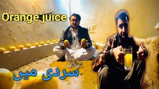 Orange ka juice  sarde me  Cooking village food Talha Mehmood