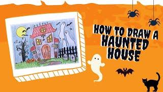 How to draw a Haunted House step-by-step. Easy Halloween Craft
