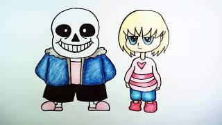 How To Draw Sans Frisk Undertale Cartoon