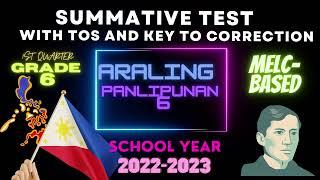 SUMMATIVE TEST IN ARALING PANLIPUNAN 6 WITH TOS AND KEY TO CORRECTION