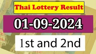 Thai Lottery Result today live 1 September 2024 Thailand Lottery live Result today