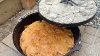 Apple Cobbler In Camp Dutch Oven