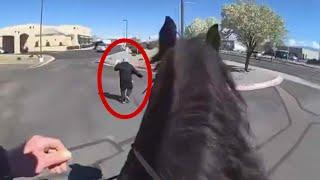 Police on Horseback Arrest Alleged Shoplifter