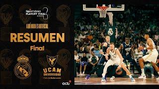 Real Madrid - UCAM Murcia 84-76 RESUMEN  Playoff Final Liga Endesa 2024