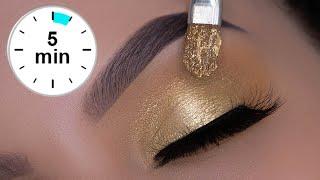 5 MINUTE Classic Golden Eye Makeup Tutorial  Christmas Glam