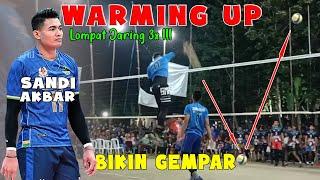 warming up voli tarkam terbaru 2021- spike keras SANDI AKBAR Lompat Jaring