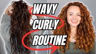 MY FULL WAVY CURLY HAIR ROUTINE  Current wash day routine for curls that last