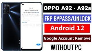 Oppo A92 Frp Bypass Android 12  Oppo cph2059 FRP Bypass  Oppo A92 Google Account Remove Without Pc