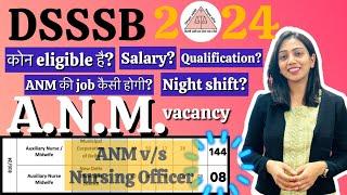 DSSSB 2024 ANM vacancy out  Eligibility SALARY & ANM duty explained