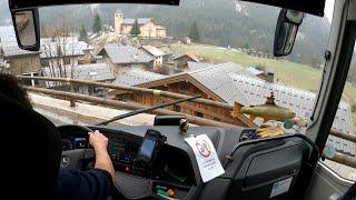 Relaxing Rainy Bus drive in mountain villages and forests French Alps 4K